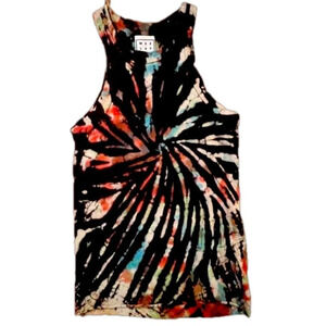 WESLEY The Rivington Weekend Tie Dye Tank Top Atheltic Workout Racerback